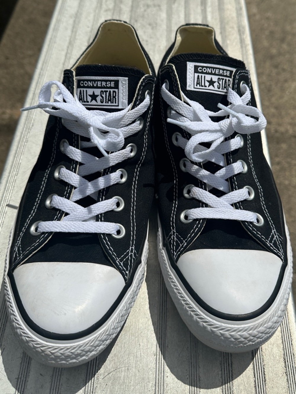 Converse Unisex Black and White Low Top Sneakers